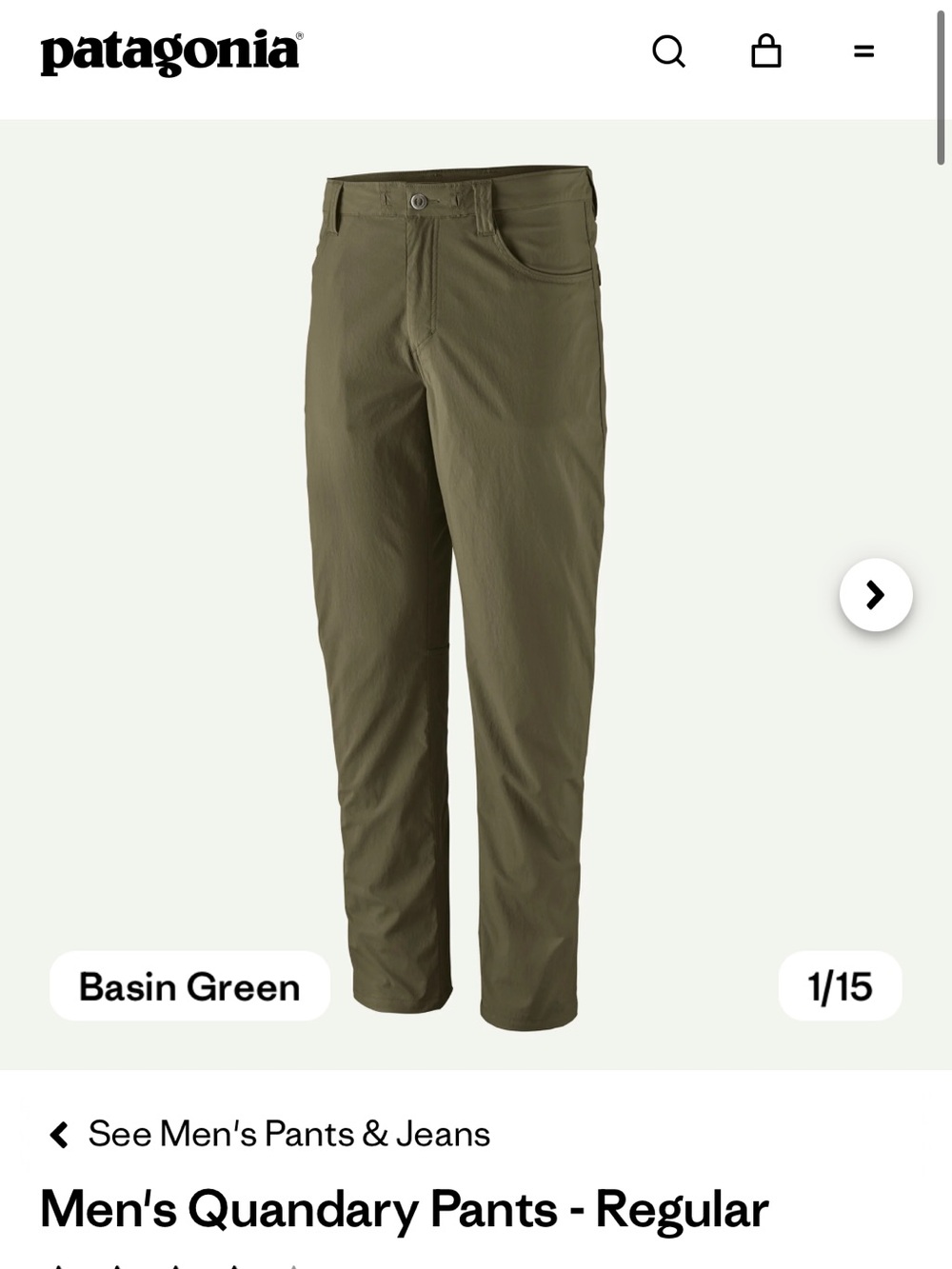 Patagonia Men's Quandry Pants - Basin Green